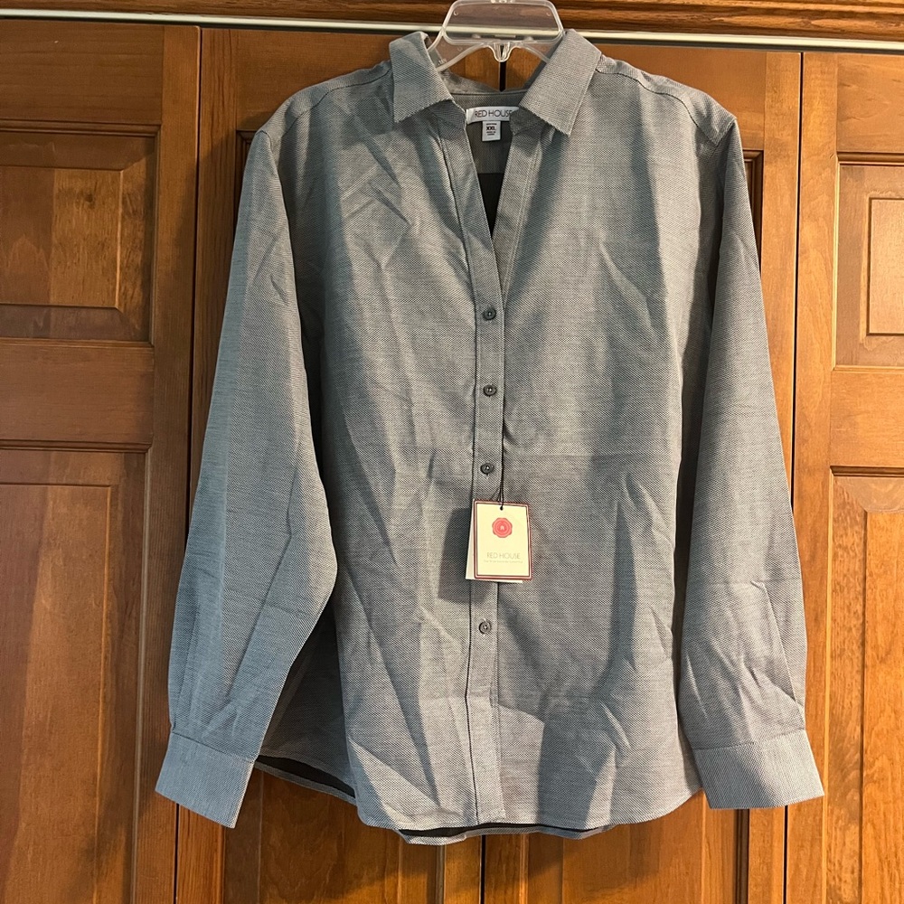 Women's Gray Button-Down Shirt